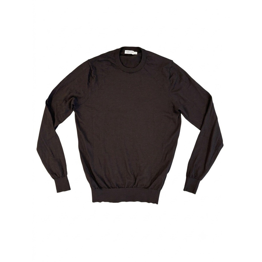 Suitsupply Sweater Men Brown Size M Merino Wool Crewneck Tight Knit Long Sleeve